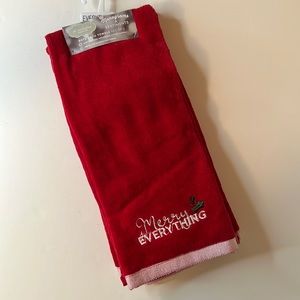 Red bath hand towels